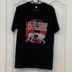 Black Wrestling Graphic T-Shirt Sz S